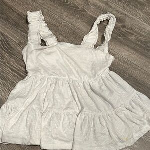 Chic White Ruffled Women's Blouse